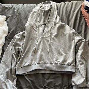Cropped grey hoodie!